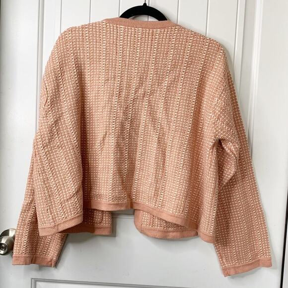 J Crew tweed textured two tone jacket size large academia quiet Luxury - Picture 3 of 8